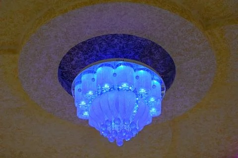 Closeup of down light on white ceiling Stock Photos