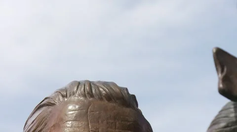 Closeup of a Dr. Suess scuplture Stock Footage 64220790