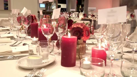 Closeup of a dressed table Stock Footage 310779966