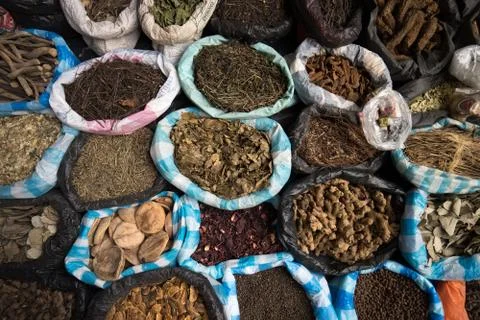 Closeup of dried herbs Foto stock