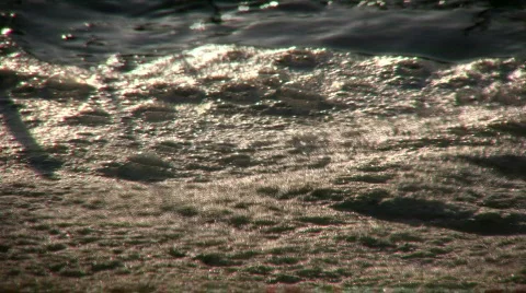Closeup of drifting foam created by a waterfall (High Definition) Stock-Footage 365135