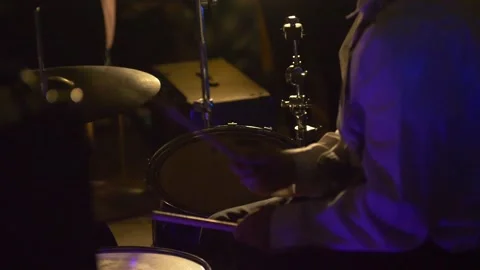 Closeup of a Drummers Hands Playing Heavy Metal Stock Footage 219963744