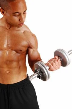 Closeup of dumbbell lifting. Foto stock