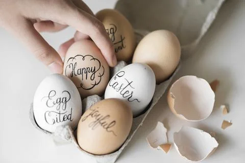 Closeup of easter eggs Foto stock