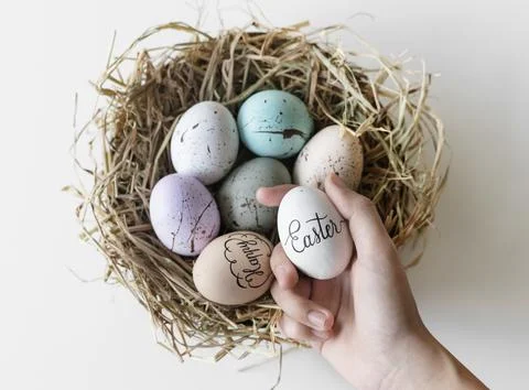 Closeup of easter eggs Foto stock