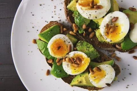 Closeup of egg salad with accessories Stock Photos