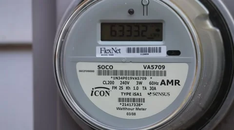 Closeup of an Electrical Meter on a Residential Building Stock Footage 43670646
