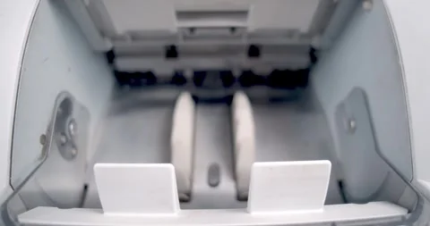 Closeup of Electronic Cash Counting Machine for 20 Egyptian Pounds Counting Stock Footage 317922875