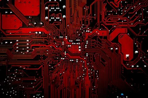 Closeup electronic circuit board background. Stock Photos