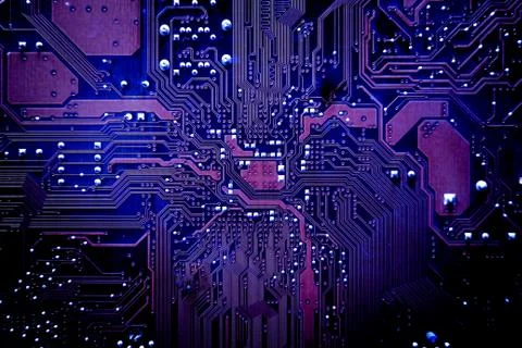 Closeup electronic circuit board background. Stock Photos