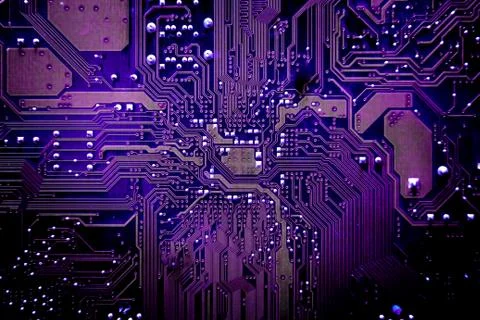 Closeup electronic circuit board background. Stock Photos