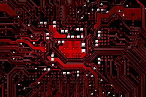 Closeup electronic circuit board background. Stock Photos