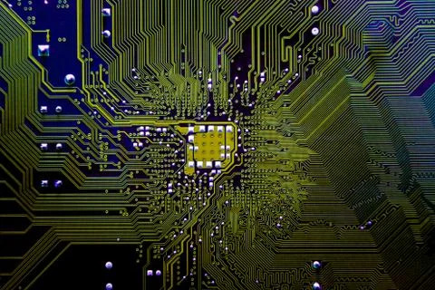 Closeup electronic circuit board background. Stock Photos