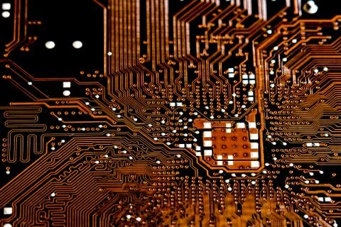 Closeup electronic circuit board background. Stock Photos