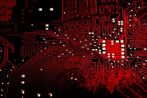 Closeup electronic circuit board background. Stock Photos