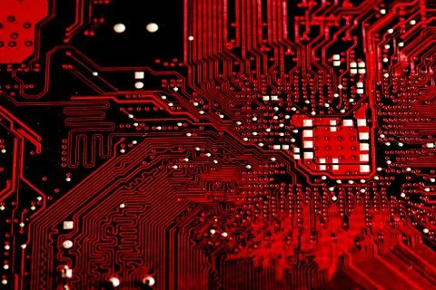 Closeup electronic circuit board background. Stock Photos