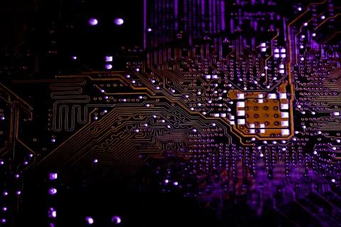 Closeup electronic circuit board background. Stock Photos