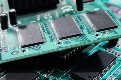 Closeup electronic circuit board Stock Photos