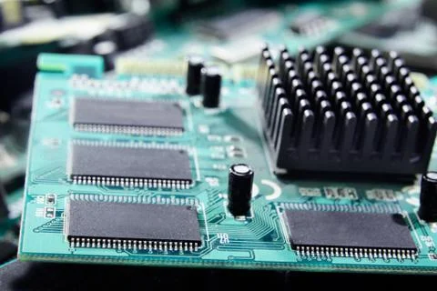 Closeup electronic circuit board Stock Photos