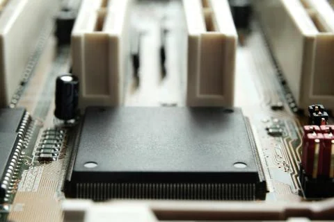 Closeup electronic circuit board Stock Photos
