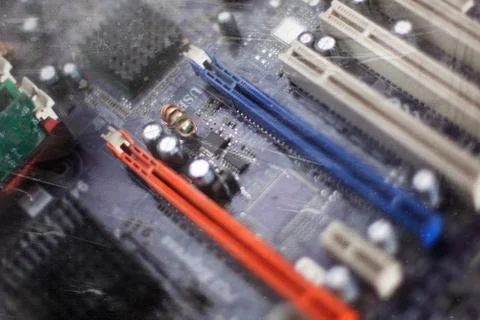 Closeup of electronic circuit board Stock Photos