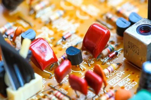 Closeup electronic circuit board Stock Photos