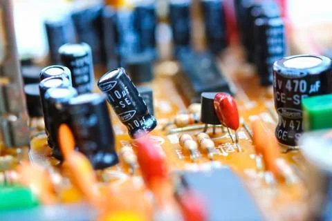 Closeup electronic circuit board Stock Photos