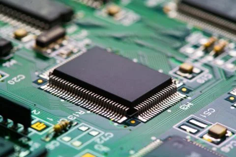 Closeup of electronic circuit board Stock Photos