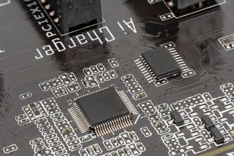 Closeup of electronic circuit board Stock Photos
