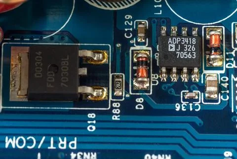 Closeup of electronic circuit board Stock Photos