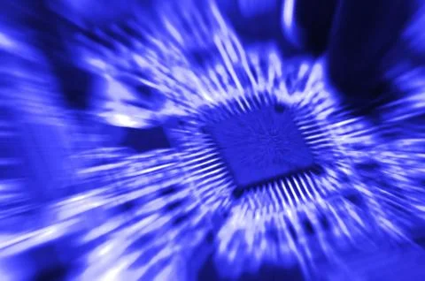 Closeup of electronic circuit board with processor 스톡 일러스트