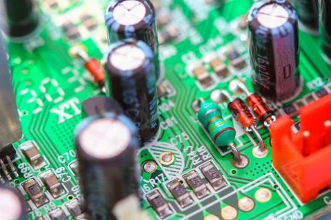Closeup electronic circuit Stock Photos