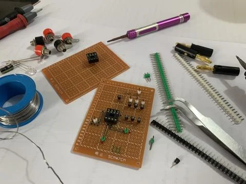 Closeup of electronic components Stock Photos