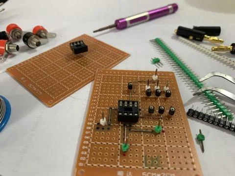 Closeup of electronic components Stock Photos