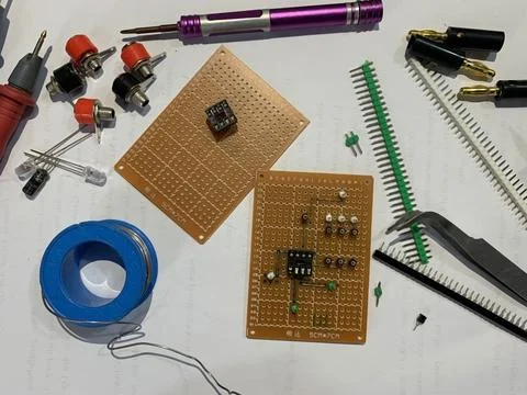 Closeup of electronic components Stock Photos