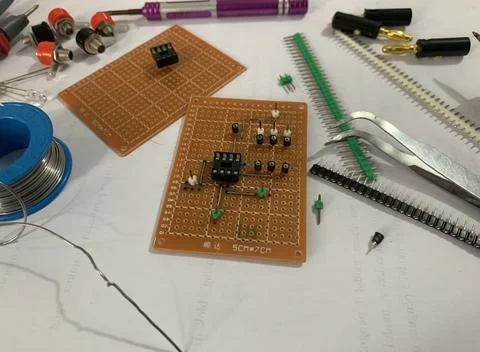 Closeup of electronic components Stock Photos