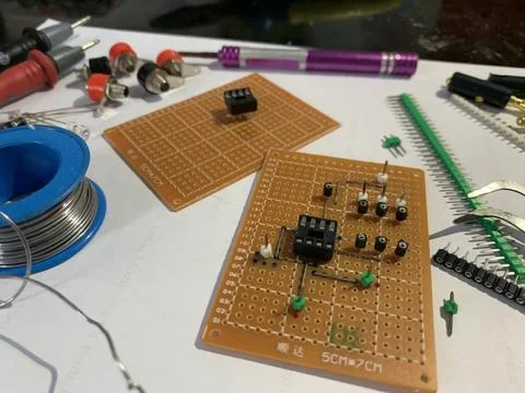 Closeup of electronic components Stock Photos