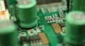Closeup Electronic Parts Hitech Green Memory Silicone Board Electrical Equipment HD Footage