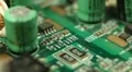 Closeup Electronic Parts Hitech Technology Inside Desktop PC Components Circuits HD Footage