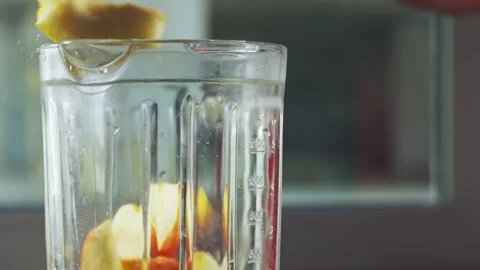 Closeup on an empty electric liquidizer or blender Stock Footage 162862251