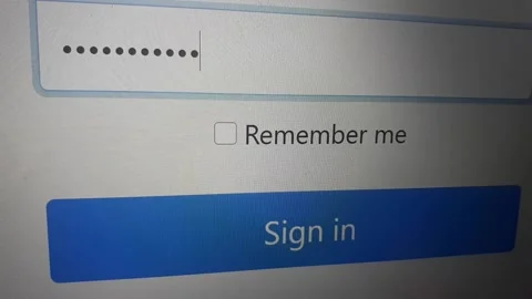 Closeup entering password. Log in to your account. Typing password on Login page Stock-Footage 146604054