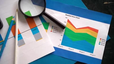 Closeup of entrepreneurs planning work paper using mind maps and charts 스톡 동영상 334653929