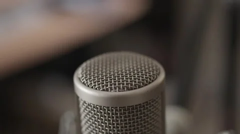 Closeup of expensive microphone - focus moving in and out Stock Footage 50246433