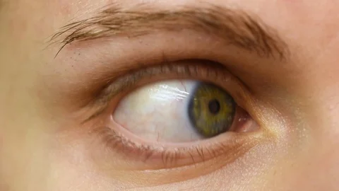 Closeup eye doing eye sight exercises Video stock 101239286