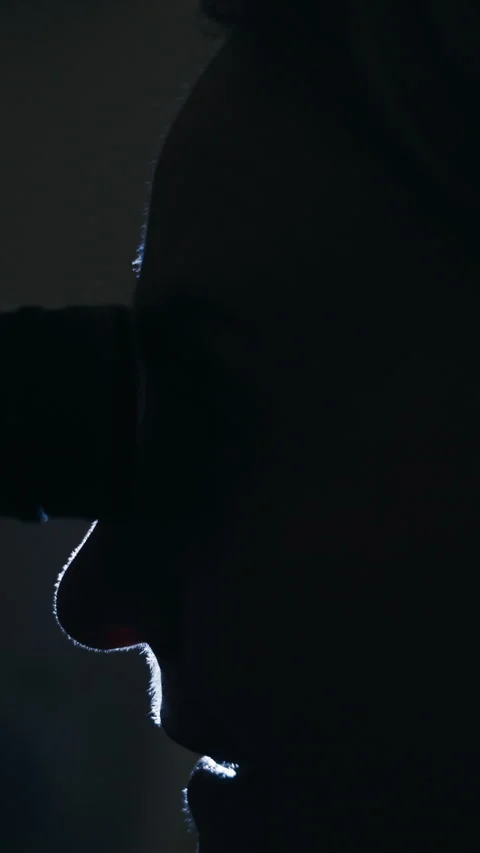 Closeup, eye scan and profile with optometry, consultation and vision machine on Stock Footage 318783697