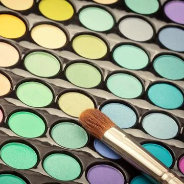 Closeup of eyeshadow palette Stock Photos