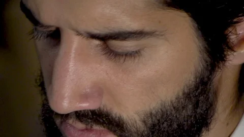 Closeup face of a bearded handsome man Stock-Footage 105180089