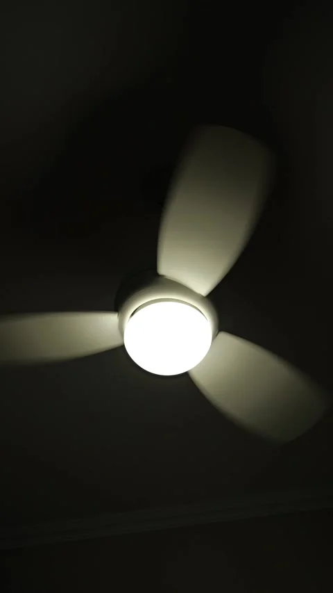 Closeup of the fan lamp hanging on the ceiling. Stock-Footage 279401056
