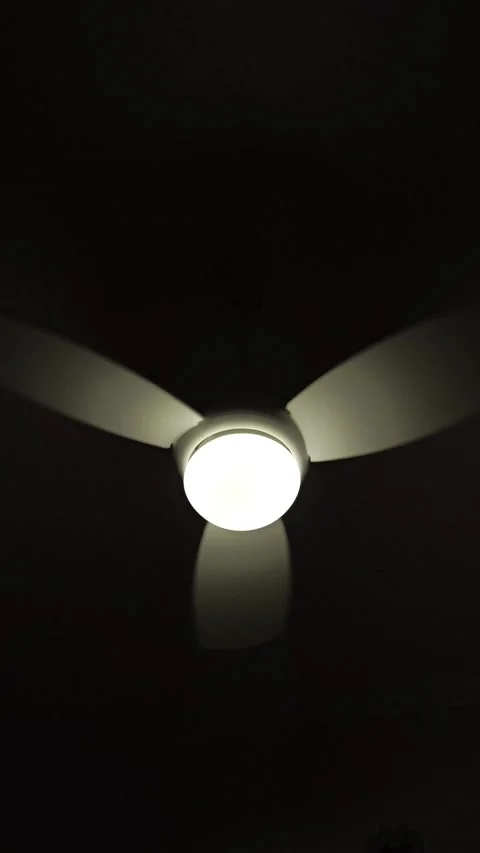 Closeup of the fan lamp hanging on the ceiling. Stock-Footage 279401108