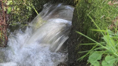 Closeup of a fast water mountain river Stock Footage 112751554